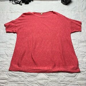 Organic Linen Cotton Top | Relaxed Dolman Ribbed Knit · Eileen Fisher